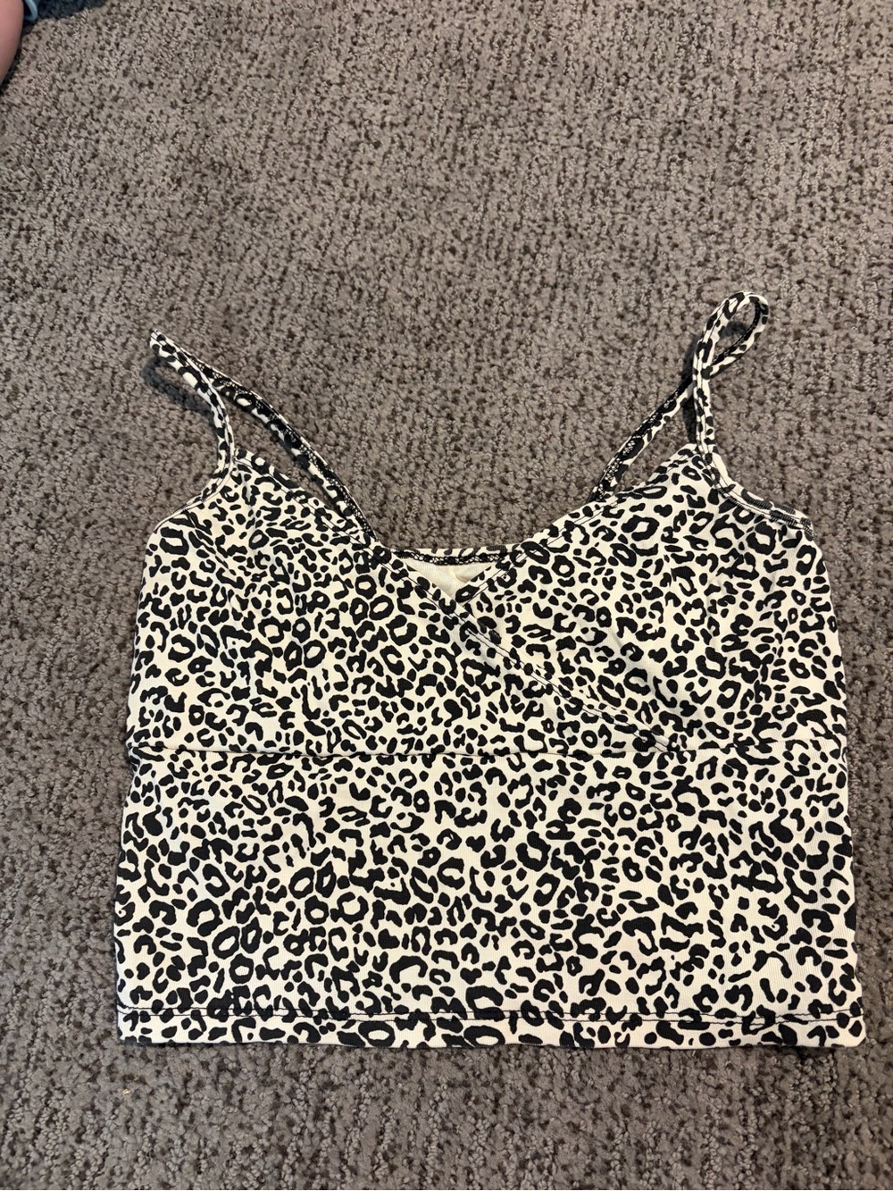 ROMWE Black & White Leopard Print Cami Tank Top